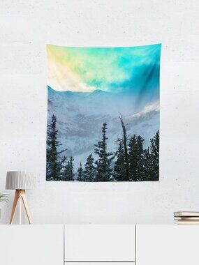 Rainbow Mountain Wall Tapestry, 26x36 inches Surreal Nature